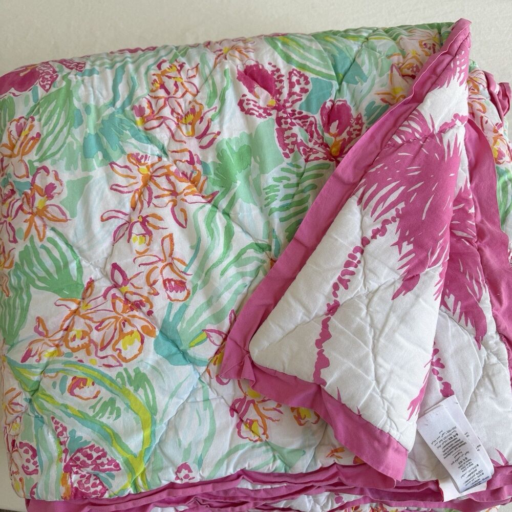 Lilly Pulitzer x Pottery Barn Teen Orchid Reversible Quilt Full / Queen